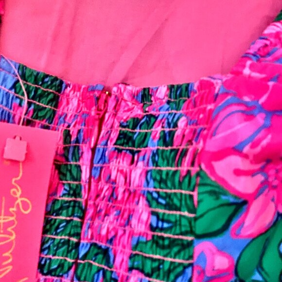 Lllly Pulitzer Bitsy StretchTop Cerise Pink Wms Sz 0 Pink Safari Sunset NWT 138 - Picture 6 of 13